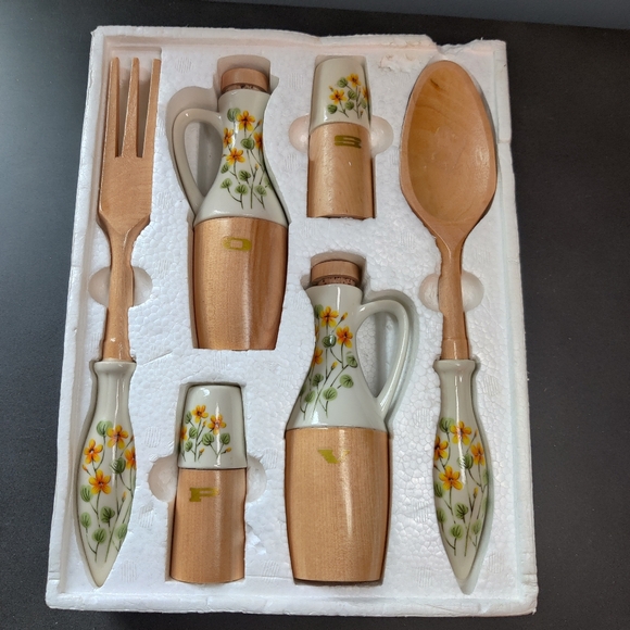 Vintage 6 Piece Salad Set Countrycore Floral S. S. Kresge Company Made in Japan - Picture 12 of 15